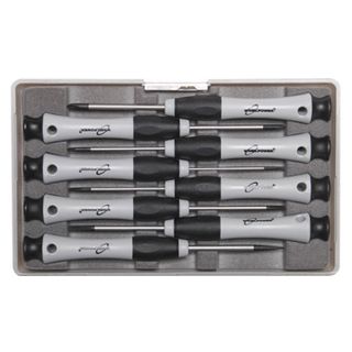 NETDIGITAL, Screwdriver set, 8 piece, Includes 3 x Phillips and 5 x slotted mini screwdrivers with rotating ball bearing top ferrules, Supplied in robust carry case,