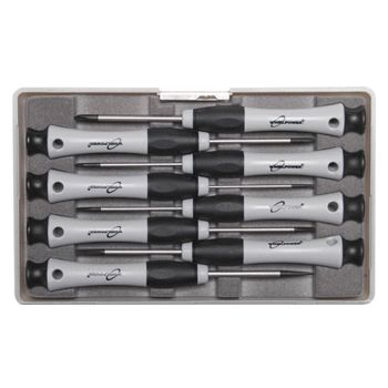 NETDIGITAL, Screwdriver set, 8 piece, Includes 3 x Phillips and 5 x slotted mini screwdrivers with rotating ball bearing top ferrules, Supplied in robust carry case,