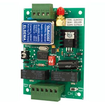 ELSEMA, Receiver, Gigalink, 2 channel, 433MHz, relay output c/o contacts, 11 - 28V AC/DC  (Current - 12V DC,  8mA standby, 45mA operating),