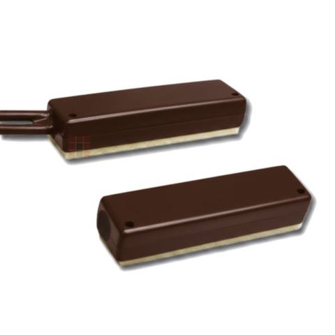 TAG, Reed switch (magnetic contact), Mini self adhesive, Surface mount, Brown, N/C, 1 1/16" (26.99mm) length, 3/16" (4.76mm) width, 1/4" (6.35mm) height, 0.6" (15.24mm) gap, 12" (304.8mm) leads,