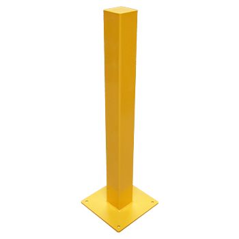 NETDIGITAL, Universal stand alone bollard, Yellow, 1mt high, Square top, Powder coated, Galvanised,