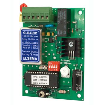 ELSEMA, Receiver, 1 channel, gigalink, 433MHz, relay output c/o contacts, 11 - 28V AC/DC