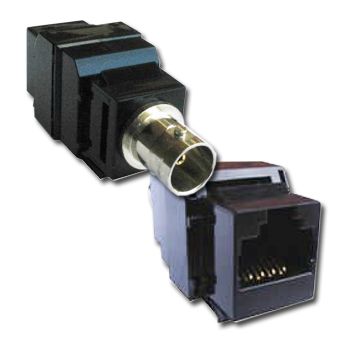 EQL, Teleconnect, Balun, 1x Video, Keystone mountable slim line case, BNC female to RJ45 jack, Passive,