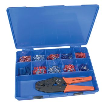 CABAC, Terminal tool kit, Pre insulated  crimp lugs, Includes ratchet crimp tool,