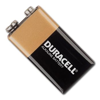 BATTERY, Duracell 9 Volt alkaline,