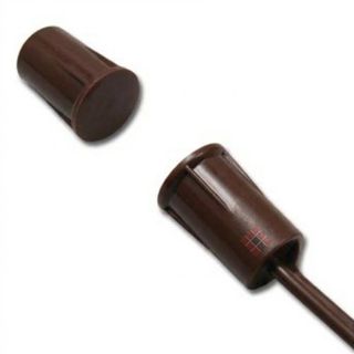 TAG, Reed switch (magnetic contact), Mini snub nose, Flush (recessed) mount, Brown, N/C, 3/8" (9.53mm) diameter x  9/16" (14.29mm) length, 1/2" (12.7mm) gap, 12" (304.8mm) leads,