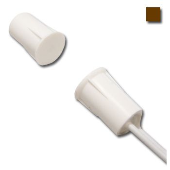 TAG, Reed switch (magnetic contact), Mini snub nose, Flush (recessed) mount, Brown, N/C, 3/8" (9.53mm) diameter x  9/16" (14.29mm) length, 1/2" (12.7mm) gap, 12" (304.8mm) leads,