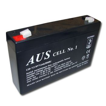 BATTERY, 6 Volt 5.4 AH sealed lead acid, Dimensions (not inc. terminals) 68(W)mm x 46(D)mm x 98(H)mm,