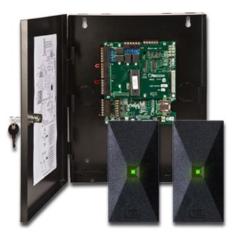 KERI, PXL Tiger II series, Access control kit, Wiegand format, Inc. PXL500W controller, SB593 satellite expansion module & 2x P300H readers, Up to 10000 users, 3600 event buffer, 32 time zones,