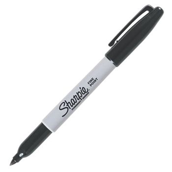 SHARPIE, Permanent marker, Black, Available in fine point or extra fine point,
