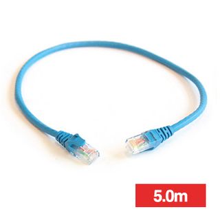 GARLAND, Patch lead, Cat6 with RJ45 connectors, 5.0m cable length, Blue,