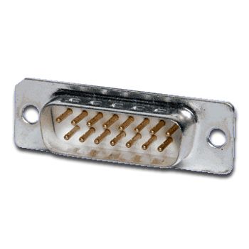 NETDIGITAL, Data connector, 15 pin male, Gold plated brass contacts, Low contact resistance, 1A