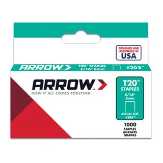 ARROW, Staples, T20, 5/16" (8mm), Pkt 1000