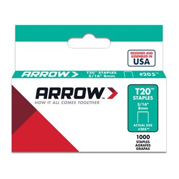 ARROW, Staples, T20, 5/16" (8mm), Pkt 1000