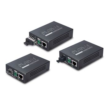 PLANET, Fibre converter, 10/100/1000 Mbps, Ethernet to 1000 base-LX fibre, Multi Mode, Up to 550m, SC connectors, Includes power supply,