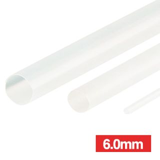 NETDIGITAL, Heat shrink tubing, White, 7.0mm, 1.2m length, 2:1 shrink ratio,