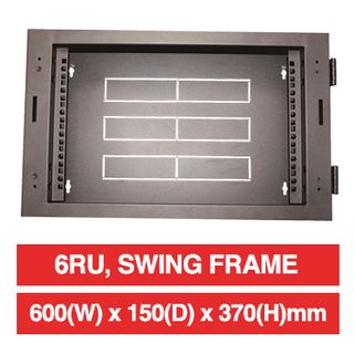 PSS, 6RU 19" Rack Cabinet,Swing frame, 600 (w) x 150 (d) x 370mm (h),