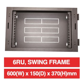 PSS, 6RU 19" Rack Cabinet,Swing frame, 600 (w) x 150 (d) x 370mm (h),