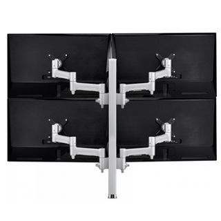 ATDEC, Systema, Monitor bracket, Quad articulated arm, Desk mount, 750mm post, Matt silver, Bolt through or desk clamp, Includes 4 x AWM846S, 1 x AWMP75S, 1 x FHS,