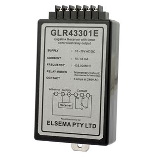 ELSEMA, Receiver, 1 channel, gigalink, 433MHz, relay output c/o contacts, 11 - 28V AC/DC With Plastic Enclosure