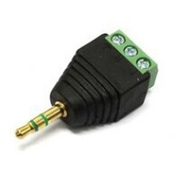 XTENDR, 3.5mm Stereo phono plug to 3 wire screw terminal, Stereo audio