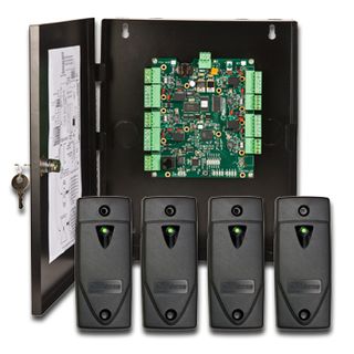 KERI, NXT series, Network access control kit, Keri NXT format, Inc. NXT4D controller & 4x NXT3R readers, Connects to TCP/IP network, Uses RS485 secure readers, Up to 50000 users, 10000 event buffer,