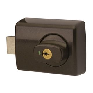 LOCKWOOD, 001 Dead latch, Brown, Surface mount, For inward opening doors,