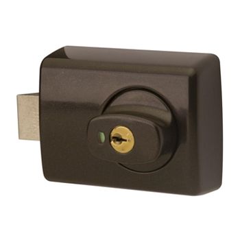 LOCKWOOD, 001 Dead latch, Brown, Surface mount, For inward opening doors,