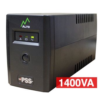 PSS, Alto Series, 1400 VA True line interactive UPS, Power filtering (lightning and surge protection), short circuit/overload protection, power management software,