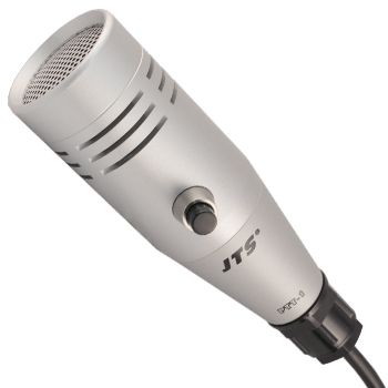 JTS, Dynamic push-to-talk cardioid paging microphone, 50-15KHz frequency response, With coiled cable and 5-pin XLR connector, Includes wall hook
