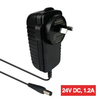 POWERMASTER, 30G Series, Switch mode power supply, Plug pack, 24V DC, 1.2 amp, Regulated, 2.1mm DC plug, Centre positive,