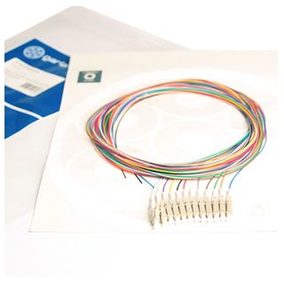 GARLAND, Fibre, Pigtail, LC, OM3, 2mtr, Rainbow, 12 pack,