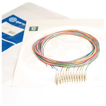 GARLAND, Fibre, Pigtail, LC, OM3, 2mtr, Rainbow, 12 pack,