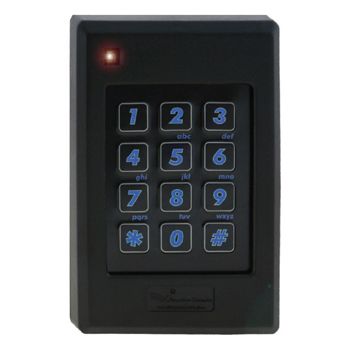 KERI, Pyramid series, Patagonia proximity reader/keypad, 4x3 style, Up to 6" (152mm) read range, Backlit keys, Built in buzzer, 3 colour LED, HID compatible, Lifetime warranty, 5-14V DC 115mA,