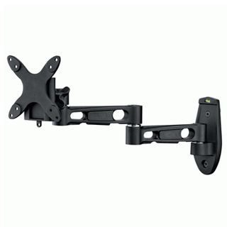 DEKK, Monitor bracket, Articulated (Double) Arm, Black, Wall mount, Suits LCD/TFT to 68.5cm 18kg holding force,Tilts 15dg, Swivels 240dg at head, 240 at mid, 180 at base, Suits 75 & 100mm VESA,