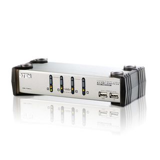 ATEN, KVM 4 Port USB KVMP Switch with audio and USB 1.1 Hub - Cables Included