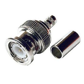 NETDIGITAL, BNC connector, Male, Crimp type, Suits RG6 quad shield coaxial cable, 7.8mm cable entry,