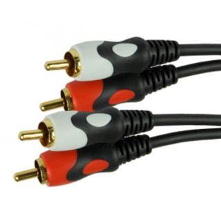 DEKK, Phono audio lead, 2x RCA plug to 2x RCA plug, 3.0m cable length, Ideal link for stereo source to amplifier,