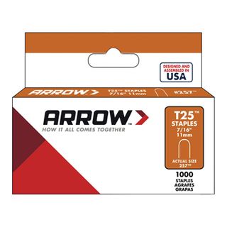 ARROW, Staples, T25, 7/16" (11mm), Pkt 1000,