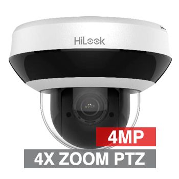 HILOOK, HD-IP PTZ Dome camera, 4x Zoom (2.8 - 12mm lens), 4.0MP/Full HD 1080p, 1/3" CMOS, 0.005Lux (sens-up), H.265/H.265+, IP66, IK10, 12V DC/POE,
