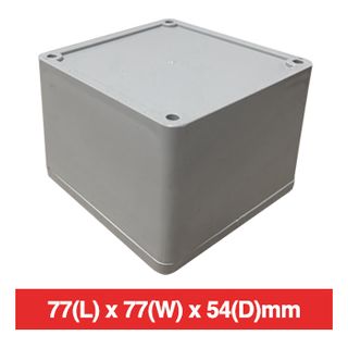 NETDIGITAL, Plastic Enclosure, Grey, 77(L)  x 77(W) x 54(D) (internal measurements) IP56, Screw down lid,