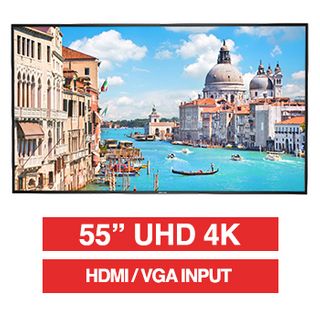 HIKVISION, 55" D-LED 16:9 Colour Monitor (Black), UHD 4K 3840x2160 resolution, 8ms response, 1200:1 contrast ratio, HDMI/VGA, LAN port, RS-232, Built-in speaker, 400x200 VESA mount only,