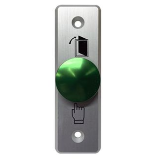 ULTRA ACCESS, Switch plate, Wall, Labelled with symbols, Architrave, Stainless steel, With green push button, N/O only contacts,