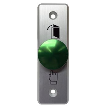 ULTRA ACCESS, Switch plate, Wall, Labelled with symbols, Architrave, Stainless steel, With green push button, N/O only contacts,