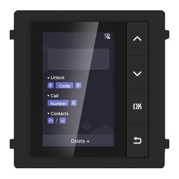 HIKVISION, Intercom, Gen 2, Display module, 3.5" LCD display, 320x480 resolution, 4 Buttons, RS-485 communication, IP65,