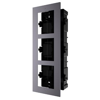HIKVISION, Intercom, Gen 2, 3 Module, Flush mount frame, fits 3 modules, Plastic backbox, with accessories, box 338.8x134x56mm,