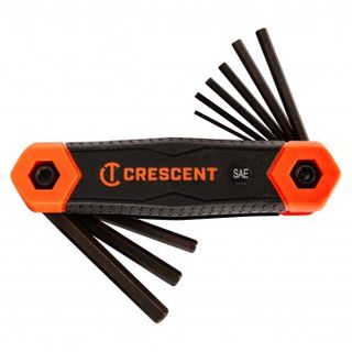 CRESCENT, Folding hex key set, 9 piece, Imperial,