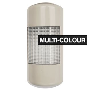 QLIGHT, Wall Mount Multicolour LED signal light, Constant or Flashing, White body, PC lens, RAG colour selection, IP55, 90dB Max sounder, 216(H) x 90(W) x 46(D)mm