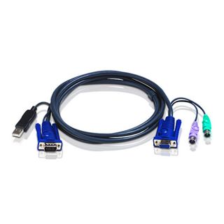 ATEN, KVM Cable PS2M, PS2M, HD15F - USB A M, HD15M 1.8m,
