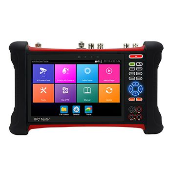 ULTRA, UHD IPC Test monitor, 7" retina HD touch screen, 8K HD-IP (ONVIF, Hik, Dahua, etc), H.264/H.265, IP discovery, RSTP, 5MP AHD, 8MP TVI, 4K EX-SDI, HDMI input, Analogue, Wi-Fi connection, RJ-45,